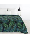 Koc pluszowy 150x200 Palms czarny/zielony Eurofirany