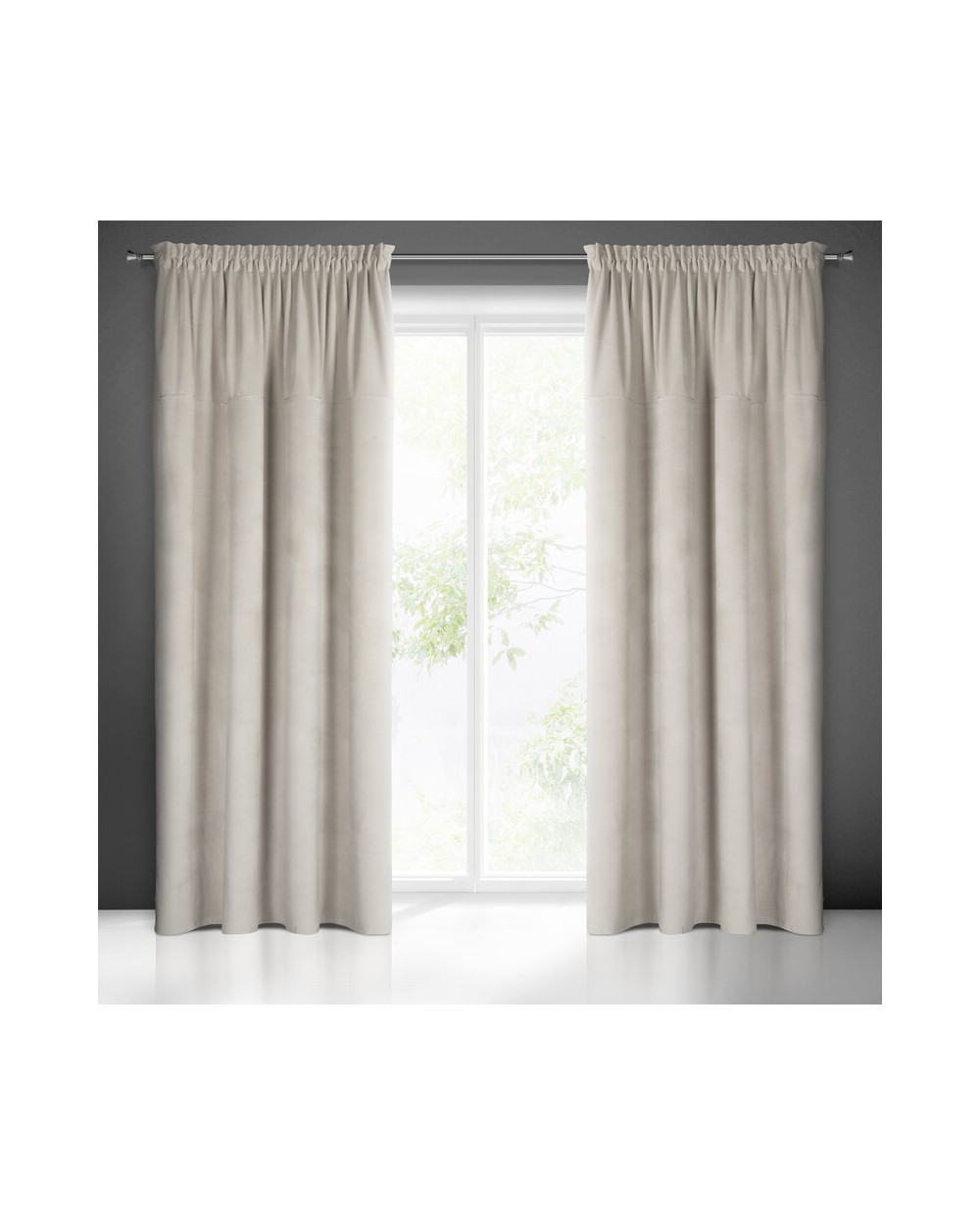 Zasłona velvet 140x300 Milo beżowa Eurofirany 