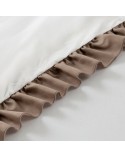 Pościel polycotton 200x220 + 2x70x80 Eliza biała/kawa Eurofirany