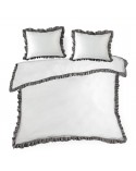 Pościel polycotton 160x200 + 2x70x80 Eliza biała/stalowa Eurofirany