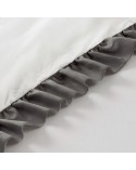 Pościel polycotton 200x220 + 2x70x80 Eliza biała/stalowa Eurofirany