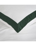 Pościel polycotton 200x220 + 2x70x80 Laura biała/ciemnozielona Eurofirany