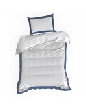 Pościel polycotton 200x220 + 2x70x80 Laura biała/granatowa Eurofirany