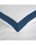 Pościel polycotton 200x220 + 2x70x80 Laura biała/granatowa Eurofirany