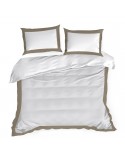 Pościel polycotton 200x220 + 2x70x80 Laura biała/kawa Eurofirany