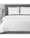 Pościel polycotton 200x220 + 2x70x80 Laura biała/stalowa Eurofirany