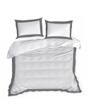 Pościel polycotton 200x220 + 2x70x80 Laura biała/stalowa Eurofirany
