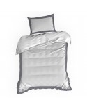 Pościel polycotton 200x220 + 2x70x80 Laura biała/stalowa Eurofirany