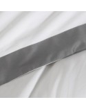 Pościel polycotton 200x220 + 2x70x80 Laura biała/stalowa Eurofirany