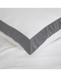 Pościel polycotton 200x220 + 2x70x80 Laura biała/stalowa Eurofirany
