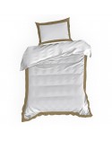 Pościel polycotton 200x220 + 2x70x80 Laura biała/złota Eurofirany