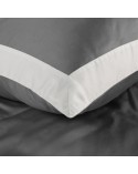 Pościel polycotton 160x200 + 2x70x80 Laura stalowa/biała Eurofirany