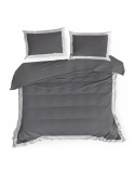 Pościel polycotton 200x220 + 2x70x80 Laura stalowa/biała Eurofirany