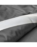 Pościel polycotton 200x220 + 2x70x80 Laura stalowa/biała Eurofirany