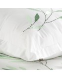 Pościel bawełna 200x220 + 2x70x80 Haft 8B biała/zielona Eurofirany 