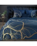 Pościel makosatyna bawełniana 180x200 + 2x70x80 Premium 4 ciemnoniebieska Eurofirany 