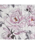 Narzuta mikrofibra 170x210 Flower 07 biała/różowa Eurofirany