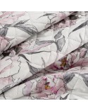 Narzuta mikrofibra 200x220 Flower 07 biała/różowa Eurofirany