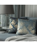 Poszewka velvet 45x45 Velvet 72B niebieska/złota Eurofirany 