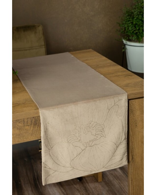 Bieżnik velvet 35x140 Blink 13 beżowy Eurofirany