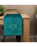 Bieżnik velvet 35x220 Blink 13 ciemnoturkusowy Eurofirany
