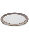 Patera dekoracyjna 34x25x3cm Altea 02 srebrna/biała Eurofirany 
