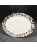 Patera dekoracyjna 34x25x3cm Altea 02 srebrna/biała Eurofirany 