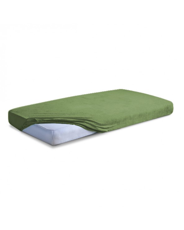 Prześcieradło bawełna jersey 180x200x20 z gumką khaki Premium Matex Prześcieradło bawełna jersey 180x200x20 z gumką khaki Premium Matex