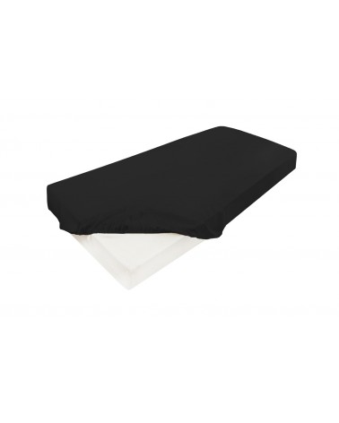 Prześcieradło satyna bawełniana 125x250x25 z gumką czarne Gold Matex