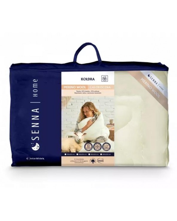 Kołdra 200x220 wełna z merynosów całoroczna kremowa Merino Inter Widex Kołdra 200x220 wełna z merynosów całoroczna kremowa Merino Inter Widex