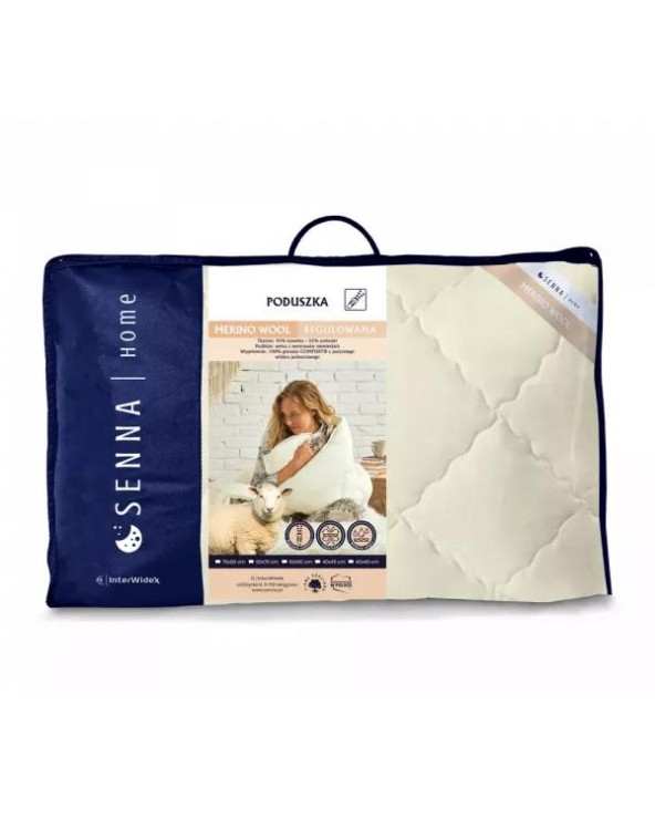Poduszka 50x60 wełna z merynosów regulowana kremowa Merino Inter Widex Poduszka 50x60 wełna z merynosów regulowana kremowa Merino Inter Widex