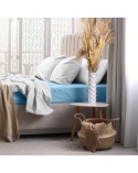 Prześcieradło bawełna frotte Premium 180x200x20 z gumką niebieskie Darymex