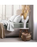 Prześcieradło bawełna frotte Premium 180x200x20 z gumką szare Darymex