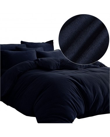 Pościel frotte 160x200 + 2x70x80cm ciemny granat Darymex