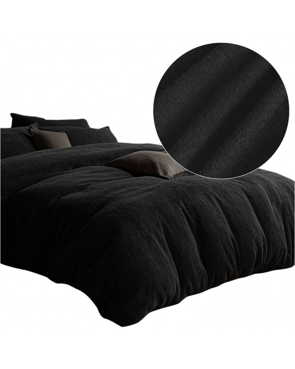 Pościel frotte 160x200 + 2x70x80cm czarny Darymex