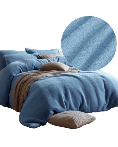 Pościel frotte 160x200 + 2x70x80cm niebieski Darymex