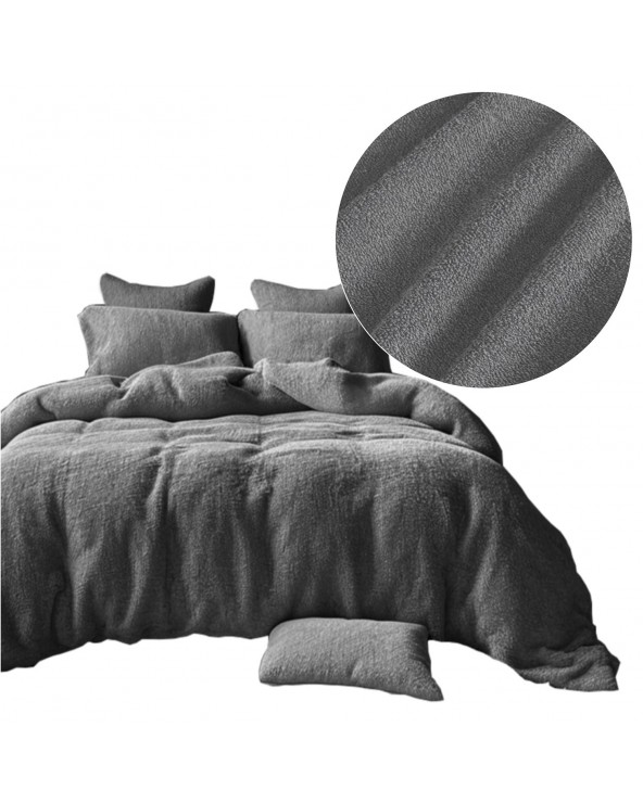 Pościel frotte 160x200 + 2x70x80cm szary Darymex