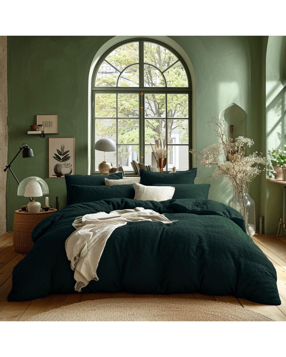 Pościel frotte 200x220 + 2x70x80cm zielony Darymex