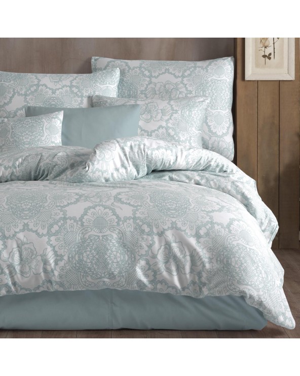 Pościel satyna bawełniana 160x200 + 2x70x80cm Lisle Mint EXCLUSIVE Darymex 