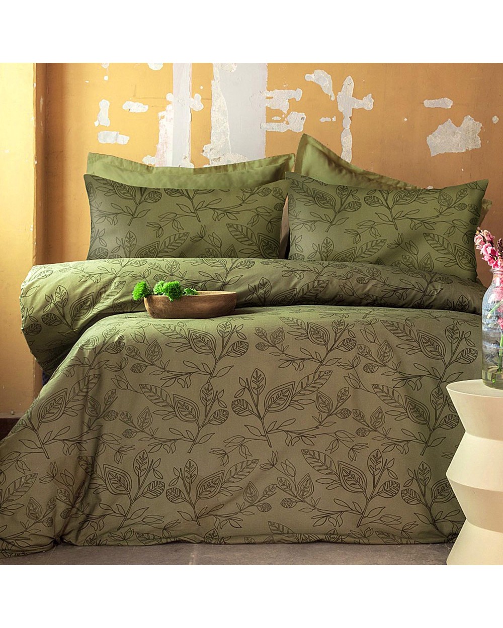 Pościel satyna bawełniana 160x200 + 2x70x80cm Green Green Luxury Darymex 