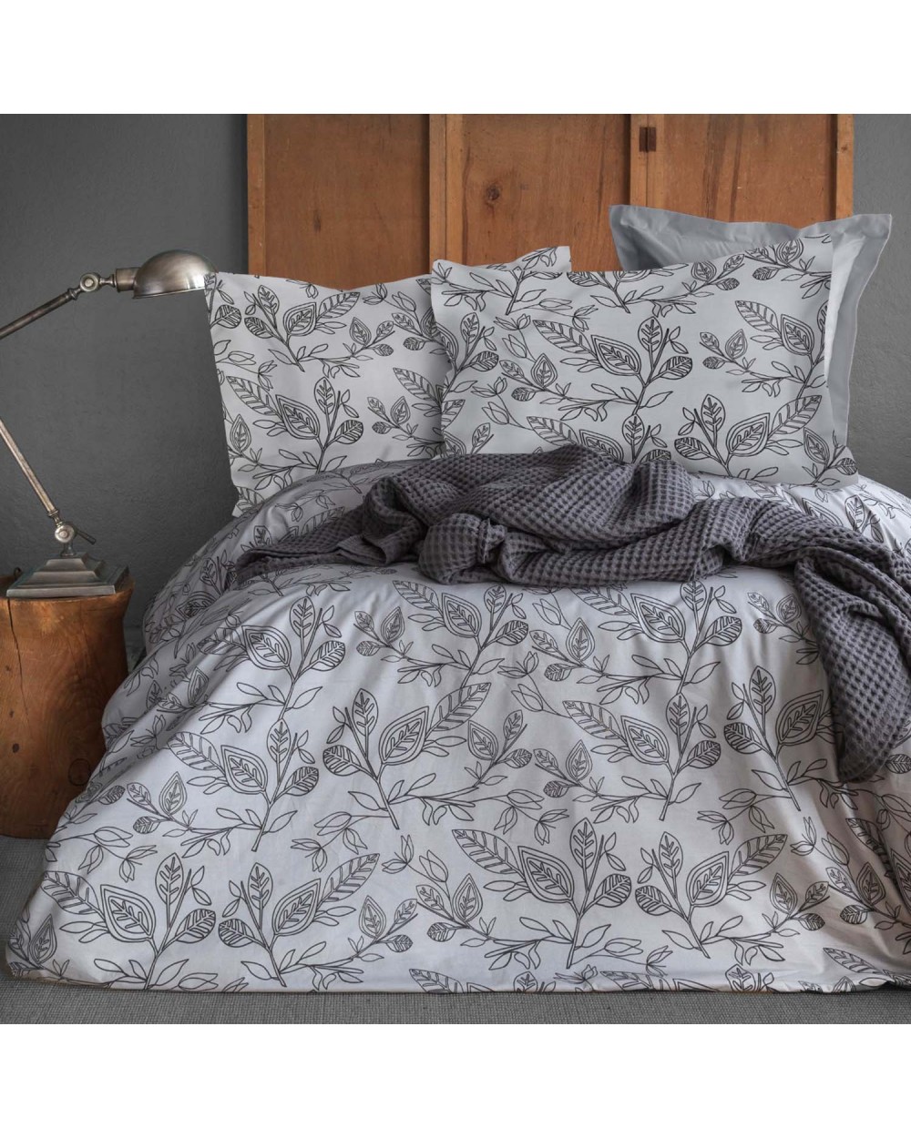 Pościel satyna bawełniana 160x200 + 2x70x80cm Green Grey Luxury Darymex 