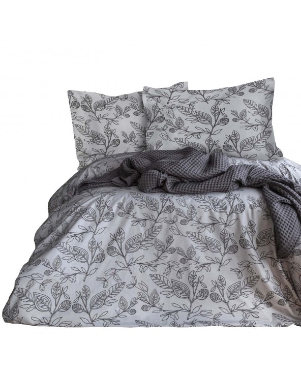 Pościel satyna bawełniana 160x200 + 2x70x80cm Green Grey Luxury Darymex 