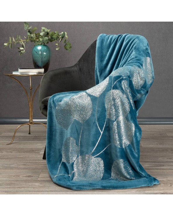 Koc pluszowy 150x200 Ginko 1 niebieski Eurofirany