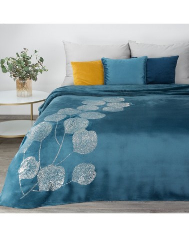 Koc pluszowy 150x200 Ginko 1 niebieski Eurofirany