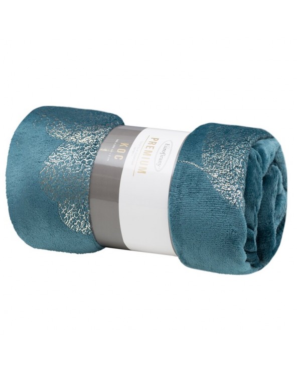 Koc pluszowy 150x200 Ginko 1 niebieski Eurofirany