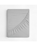 Prześcieradło wysokie polycotton 100x200x30 z gumką srebrne Eurofirany