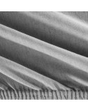 Prześcieradło wysokie polycotton 100x200x30 z gumką srebrne Eurofirany