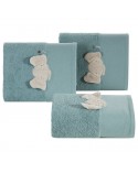 Okrycie kąpielowe bawełniane 100x100 Baby 59 niebieskie Eurofirany
