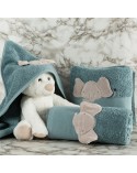 Okrycie kąpielowe bawełniane 100x100 Baby 59 niebieskie Eurofirany