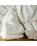 Okrycie kąpielowe bawełniane 100x100 Baby 60 białe/miętowe Eurofirany